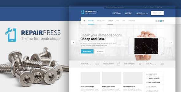 RepairPress——电子、移动和技术维修企业的WordPress主题