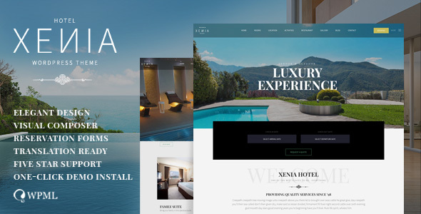 Hotel Xenia-度假村和预订WordPress主题