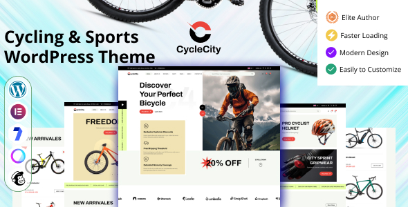 CycleCity–自行车和自行车店Elementor WordPress主题