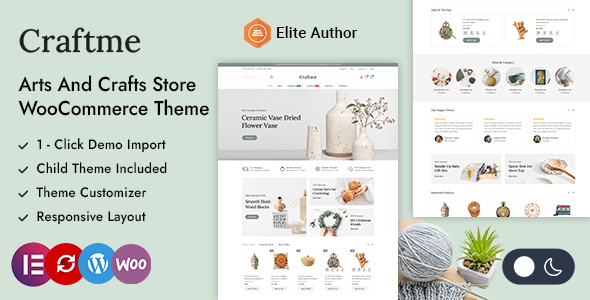 Craftme-艺术工艺品和家居装饰WordPress WooCommerce主题