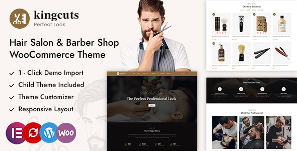 Kingcuts-美发沙龙和理发店WordPress WooCommerce主题