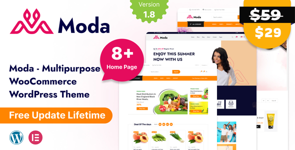 Moda-支持RTL的多用途WooCommerce WordPress主题