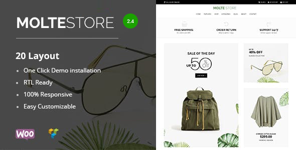 Molte时尚与食品WooCommerce主题