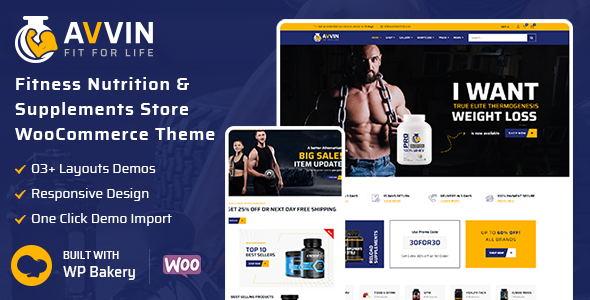 Avvin-健身营养和补充剂商店WooCommerce主题