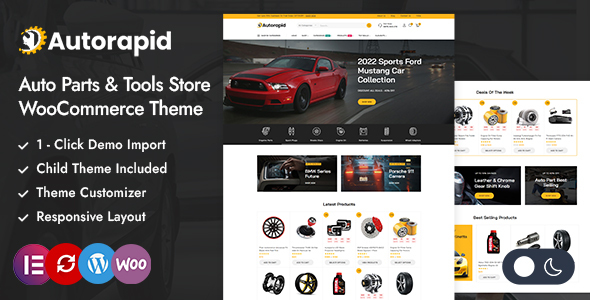 Autorapid-汽车和工具商店Elementor WooCommerce响应式主题