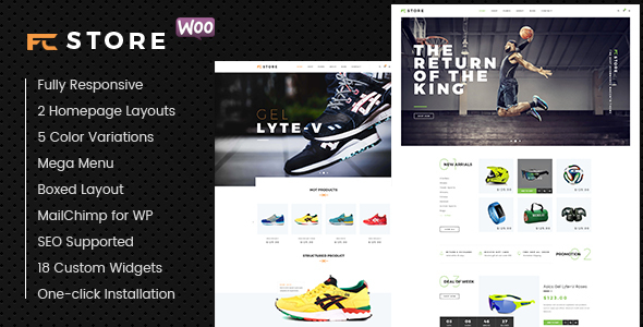 FcStore-运动、健身和健身房WooCommerce WordPress主题