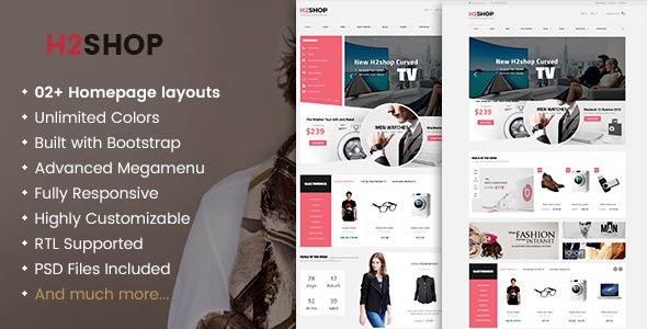H2Shop-响应式WooCommerce商店WordPress主题