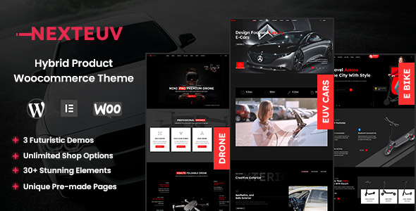 NextEuv-单一产品商店，电动汽车WordPress主题
