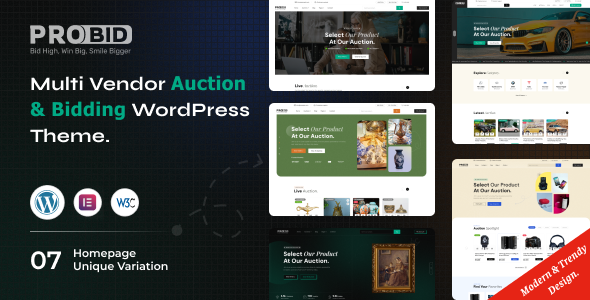 Probid-多供应商拍卖WooCommerce WordPress主题