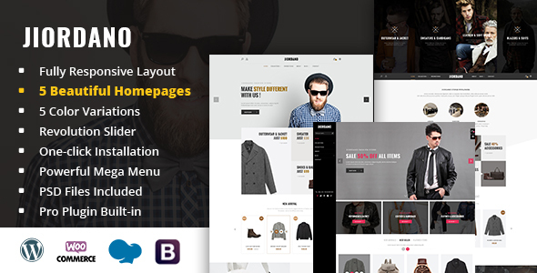Jiordano-响应式时尚WooCommerce WordPress主题