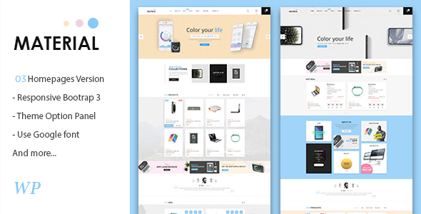 材料-电子WooCommerce WordPress主题