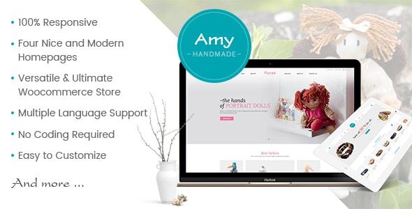 Amy Handmade-博客和购物WordPress主题