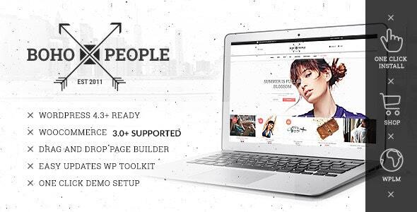 Bohopeople-独特的电子商务商店/商店Woocommerce销售主题，适用于服装时尚、生活方式