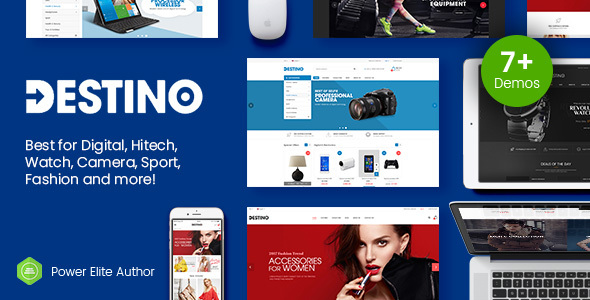 Destino-数字商店和时尚店WordPress WooCommerce主题（7+索引和移动布局）