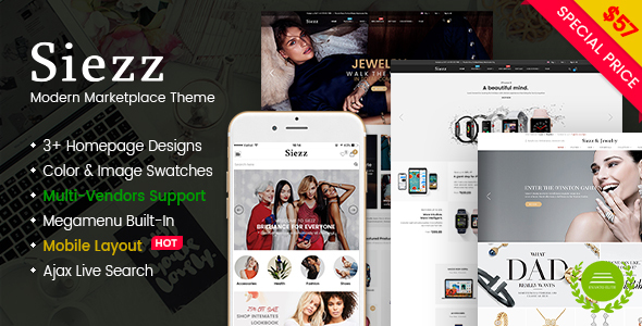 Siezz-多供应商MarketPlace WooCommerce WordPress主题（移动布局就绪）