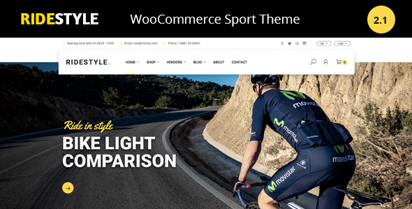 Ridestyle-自行车运动商店WooCommerce主题