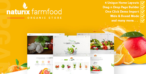 Naturix-有机商店Woocommerce主题，带拖放页面生成器