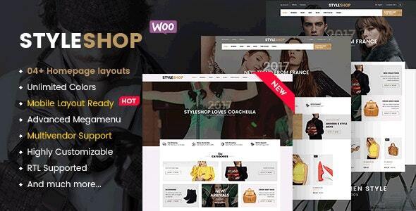 StyleShop-响应式服装/时尚商店WordPress WooCommerce主题（移动布局就绪）