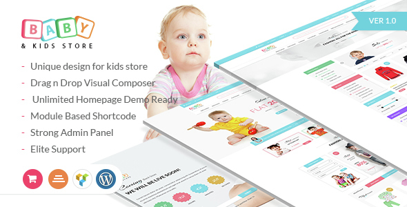 婴儿和儿童商店电子商务Woocommerce WordPress主题