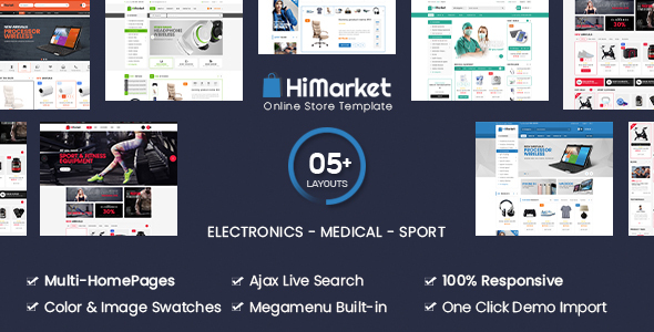 HiMarket-电子商店/医疗/运动商店WooCommerce WordPress主题