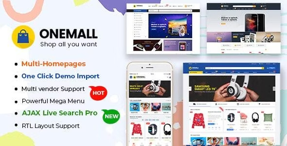 OneMall-电子商务市场WooCommerce WordPress主题（包括移动布局）