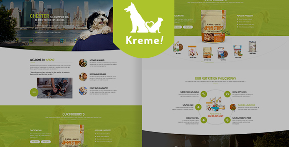 Kreme-宠物和商店电子商务WordPress主题