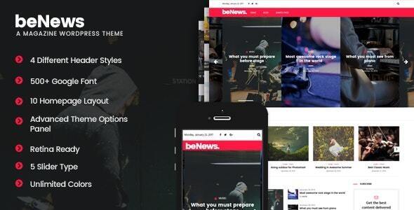 beNews-杂志WordPress主题
