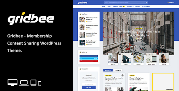 Gridbee-内容共享WordPress主题