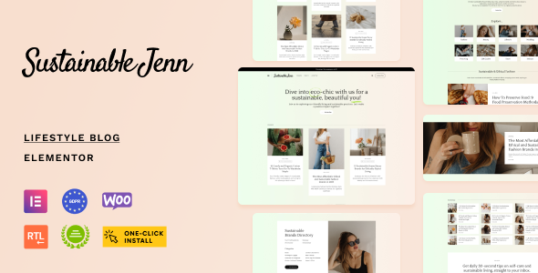 可持续Jenn-生态生活方式博客WordPress主题