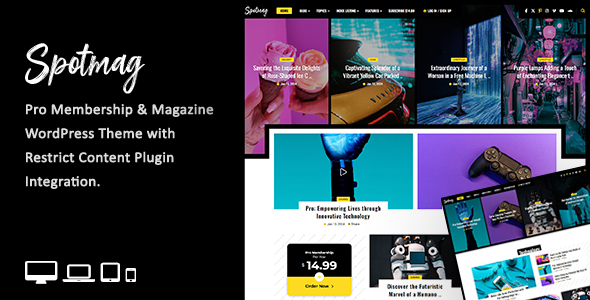 SpotMag-专业会员和杂志WordPress主题