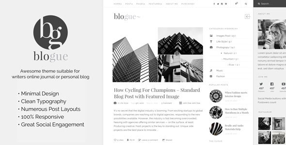 Blogue-个人博客WordPress模板