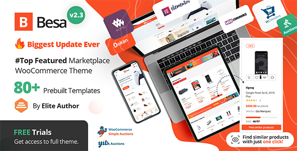 Besa-Elementor Marketplace WooCommerce主题