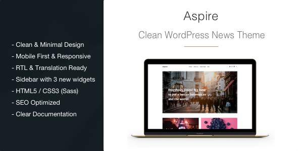 Aspire-新闻和杂志清洁WordPress主题