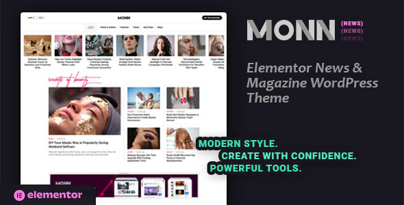 Monn-Elementor新闻与杂志WordPress主题