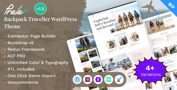 Prala-背包旅行者博客Elementor WordPress主题