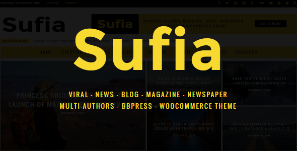 Sufia |新闻博客杂志报纸多用途WordPress主题