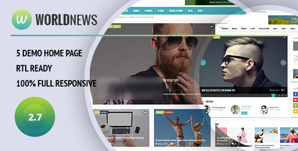 WorldNews-杂志RTL响应式WordPress