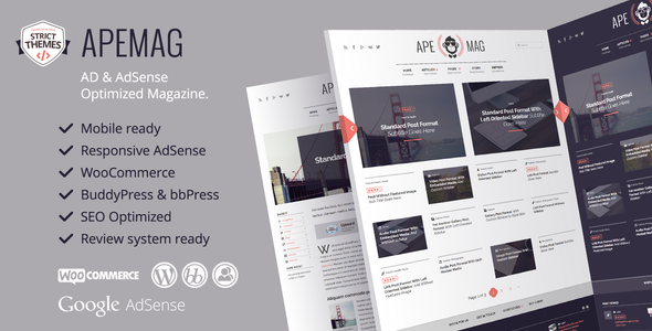 Apemag-时尚的WordPress主题杂志，带有评论系统