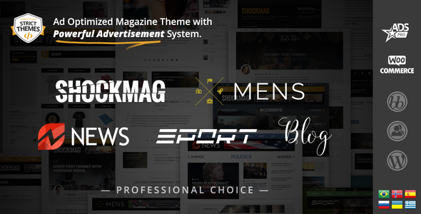 Shockmag-广告优化的杂志WordPress主题，具有强大的广告系统