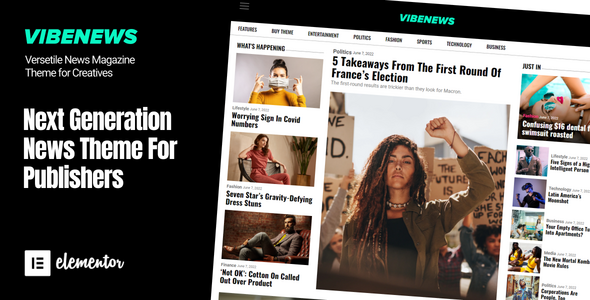Vibenews-报纸和杂志WordPress主题