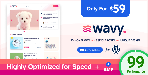 Wavy-WordPress的现代轻量级博客
