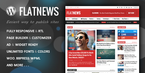 FlatNews–响应式杂志WordPress主题