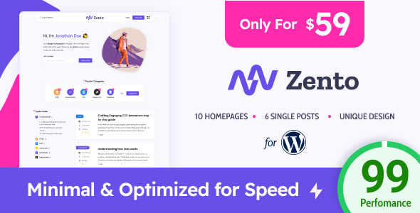 Zento-WordPress的现代轻量级博客
