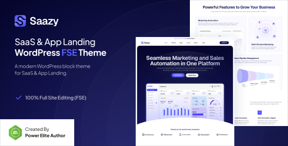 Saazy-SaaS和应用程序登录页FSE WordPress主题