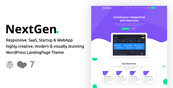 NextGen–启动和WebApp WordPress主题