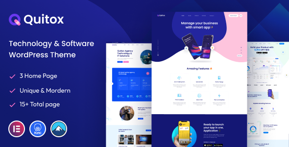 Quitox–软件和IT解决方案WordPress主题