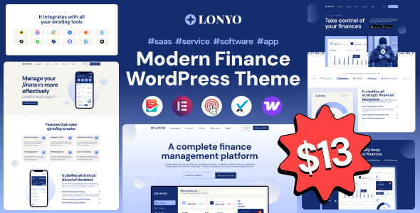 Lonyo-软件、SaaS和创业WordPress主题