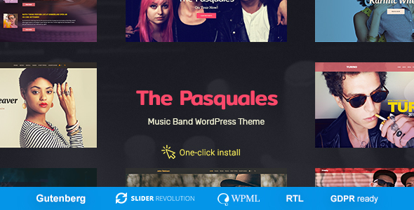 The Pasquales-DJ、艺术家和音乐乐队WordPress主题