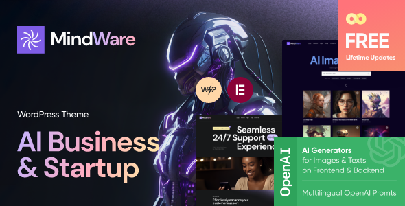 MindWare-人工智能初创公司、人工智能应用程序和机器学习WordPress主题