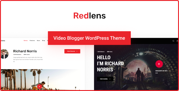 Redlens-视频博客和游戏流媒体主题